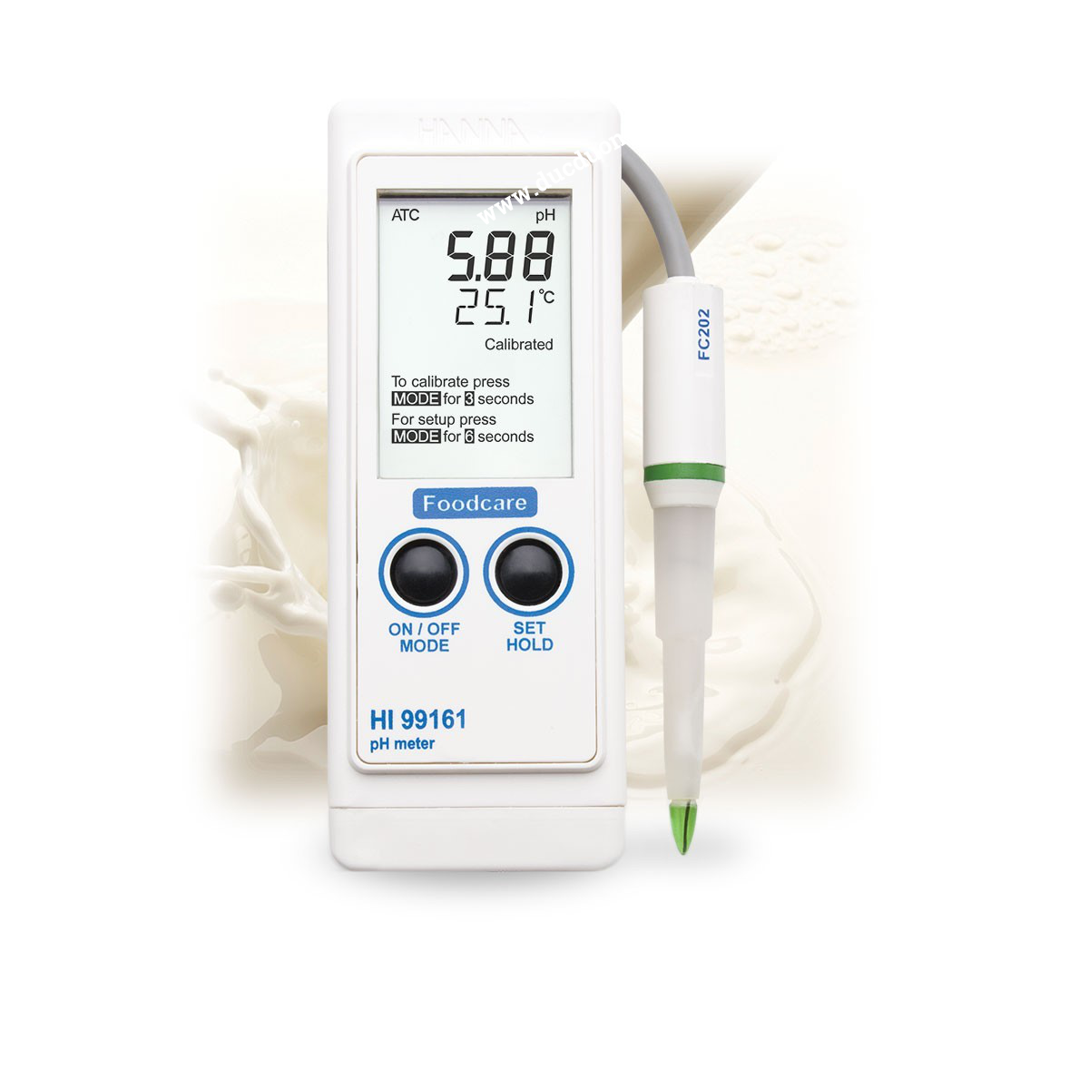 Máy đo pH/nhiệt độ cầm tay cho sữa và thực phẩm HANNA HI99161