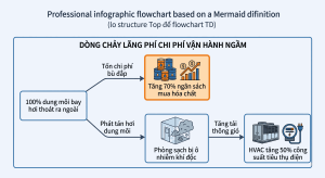Sơ đồ tác động domino từ sự bay hơi dung môi đến chi phí hóa chất mua mới và phụ tải điện HVAC